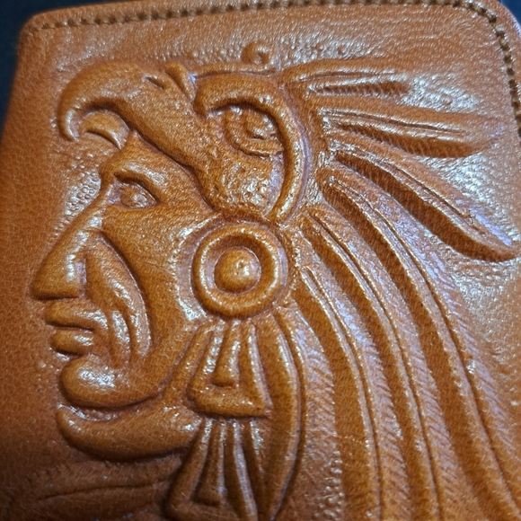Vintage Quatzalcoat Leather Wallet   Size 3.5"×7" - Picture 2 of 8